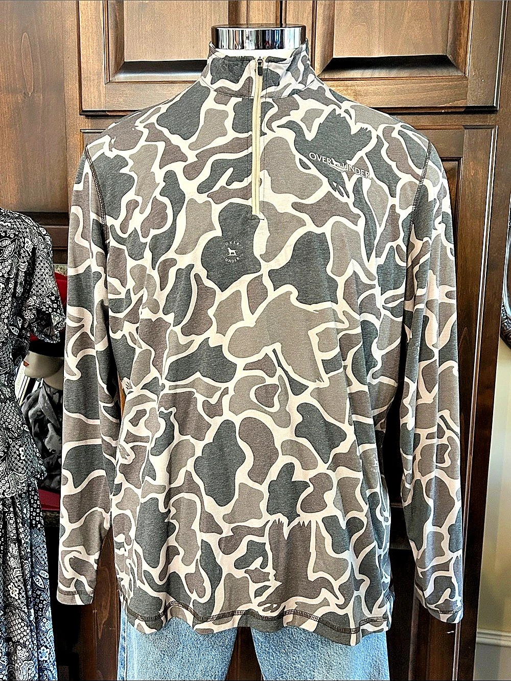 ORVIS Sz XXL Over Under Men's Camo Quarter-Zip - Lightweight